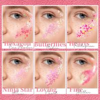 Teenitor Face Glitter, Pink Body Glitter Gel, Holographic Glitter for Face and Body, Hair, Gel Glitter Makeup for Festival Party Cheer Glitter - Image 5