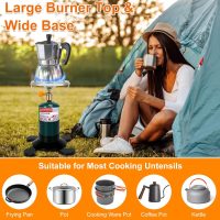 Camping Stove Propane Burner, Portable Camp Stove with Foldable Gas Tank Base, Adjustable Flame Backpacking Cooker for Camping, Small Single Burner Propane Stoves Kit for Hiking Tent Outdoor Cooking - Image 4