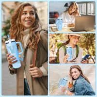 Blue Accessories for Stanley Cup Accessories 30OZ 40OZ, All Accessories Gift Box Contain Flower Straw Topper, Sillicone Boot, Letter Stickers and Pendants,Spill Stopper Set (Blue V) - Image 6