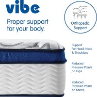 Vibe Quilted Hybrid Mattress, 12-Inch Innerspring and Pillow Top Gel Memory Foam Mattress, Fiberglass Free, CertiPUR-US Certified Bed in a Box, King, White - Image 9