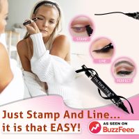 Winged Eyeliner Stamp, 2 x Black Liquid Eyeliner Pens, Easy Cat Eye Stencil Makeup Tool, SmudgeProof & Waterpoof Eye Liner, Wingliner (10mm Classic, Midnight Black) - Image 4