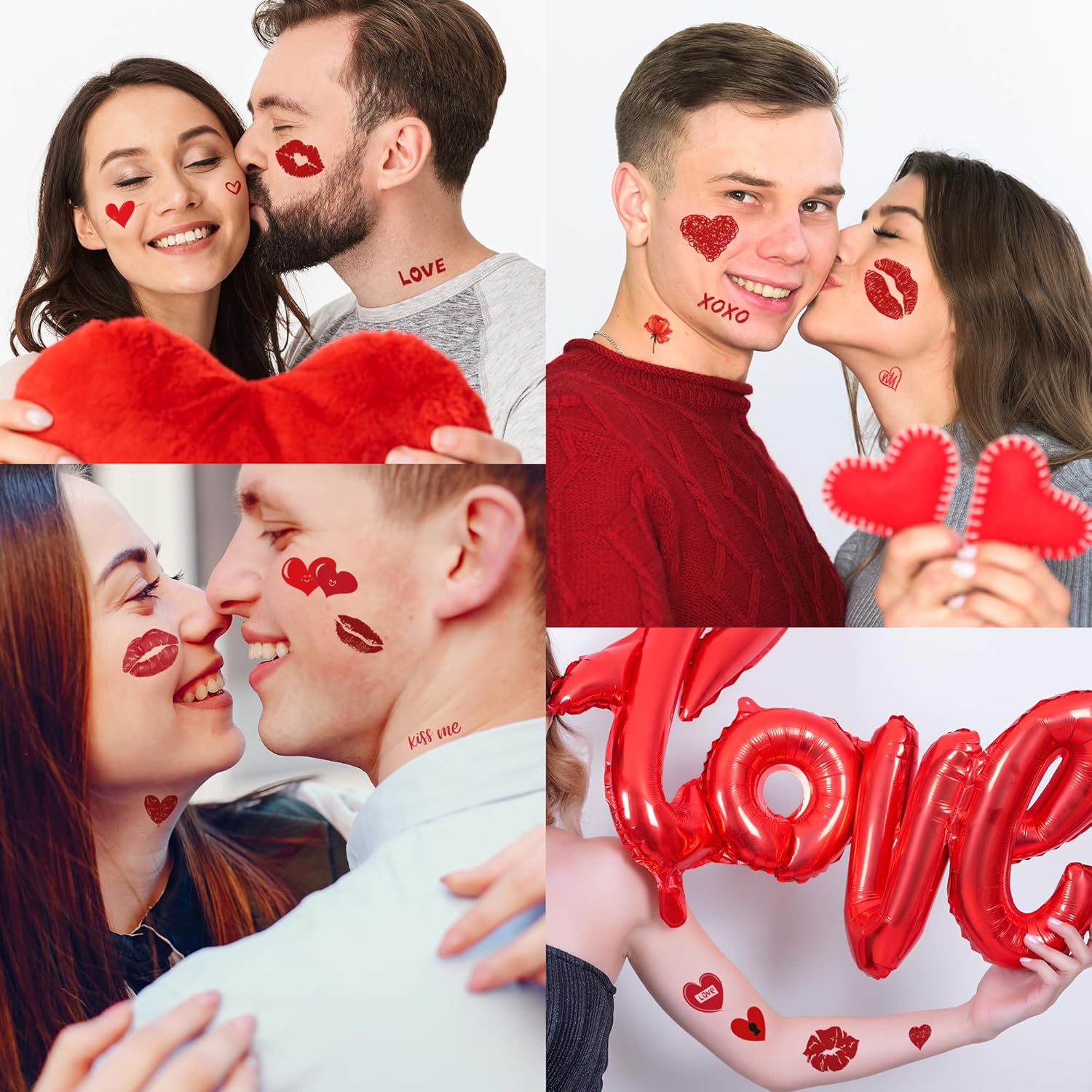 Cupid Costume Women - 120 Pack Kiss Tattoos Temporary - Lip Tattoo Cupid Accessories Bow and Arrow Shirts Dress | Heart Lipstick Stickers Gifts Holiday Party Favors Crafts Decor for Women Adults - Image 6