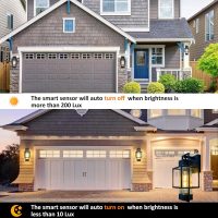 PARTPHONER Modern Outdoor Light Fixtures Dusk to Dawn Outdoor Lighting 2 Pack, 15" Exterior Wall Sconce Waterproof Porch Light, Outside Lamp for House with Water Glass for Garage Doorway - Image 4