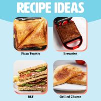 Tasty Mini Sandwich Maker, Makes Sandwiches, Paninis, Grilled Cheese, Desserts, Quick Results, Easy Cleanup, 600W, Red - Image 6