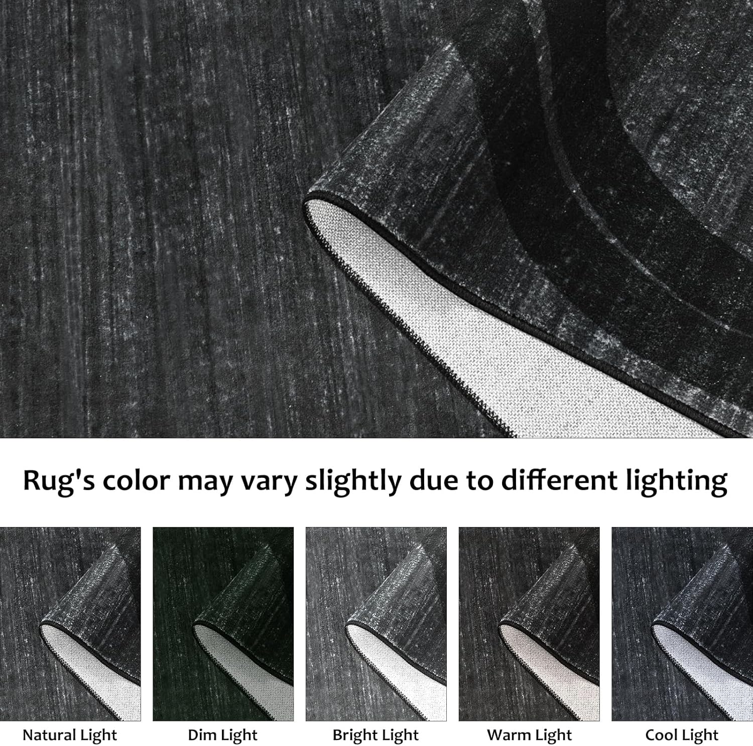 Kimicole Grey Area Rugs for Bedroom Living Room, 4x6 Modern Abstract Geometric Washable Rugs, Low Pile Thin Rug, Non-Slip Indoor Wavy Circles Floor Carpet for Office Dining Room Home Decor - Image 5