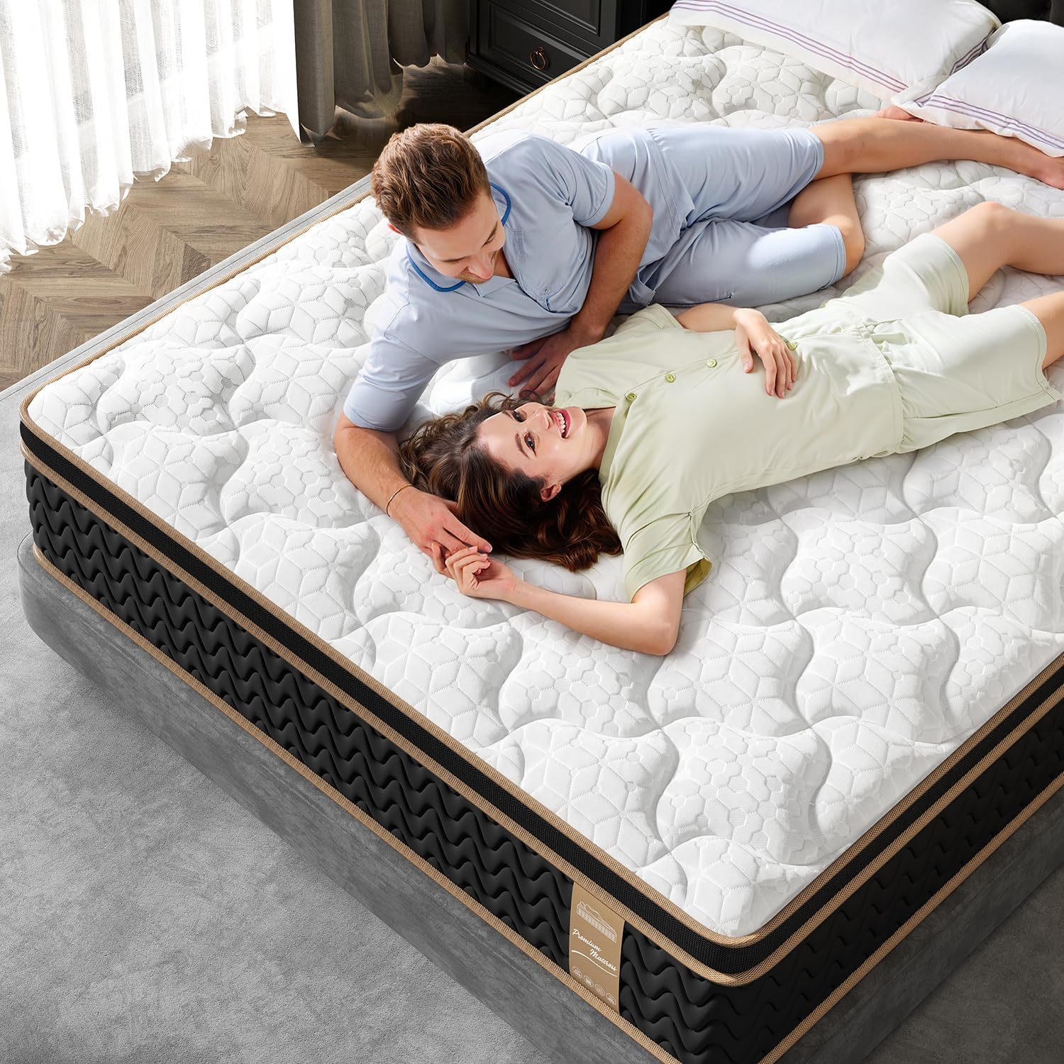 Firm King Mattress 10 Inch, Cooling Hybrid Bed in a Box, 7-Zones Individual Pocket Spring, Motion Isolation, Targeted Hip/Shoulder/Lumbar Support, Fiberglass-Free, 365-Night Trial, CertiPUR-US - Image 9