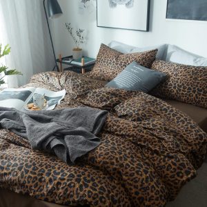LifeTB Leopard Comforter Set Queen Comforter Set 3 Pieces Leopard Print Comforter Fluffy Soft Microfiber Bedding Set for All Seasons Animal Cheetah Print Queen Size Comforter with 2 Pillowcases