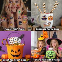 JCFIRE Halloween Temporary Tattoos for Kids, 160 Styles Halloween Party Favors, Treat or Trick Supplies, Crafts for Goodie Bag Stuffers, Birthday Party Decorations Accessories, Games, Toys, Gifts - Image 6