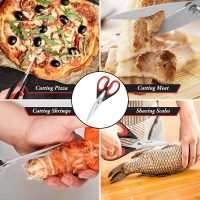iBayam Kitchen Scissors All Purpose Heavy Duty, Kitchen Utensils Set, Stainless Steel Cooking Utensils Gadgets, Meat Poultry Food Shears Dishwasher Safe Utility Tools Home Gift, with Protective Sheath - Image 8