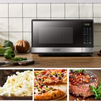 BLACK+DECKER EM031MB11 Digital Microwave Oven with Turntable Push-Button Door, Child Safety Lock, 1000W, 1.1cu.ft, Black & Stainless Steel, 1.1 Cu.ft - Image 4