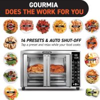 Gourmia Toaster Oven Air Fryer Combo 17 cooking presets 1700W french door digital air fryer oven 24L capacity accessories, convection rack, baking pan tray recipe book GTF7655,Large,Stainless Steel - Image 4