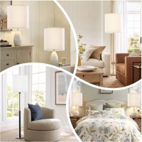 White Linen Tall Drum Lampshade, 11" Top x 11" Bottom x 12" High Lamp Shade, Lamp Shade Replacement for Table and Floor Lamps, Pendant Light，Handcrafted Lampshade，Easy Assembly - Image 5