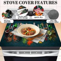 Spice Stove Top Cover for Electric Stove, Spoon Heat Resistant Cooktop Cover, 28x20 inch, Ceramic Stove Top Mat Stove Cover Protector for Kitchen, Dish Drying Mats, Washer Top Protect, Oven Cover - Image 6