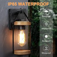 LONEDRUID 2 Pack Dusk to Dawn Outdoor Wall Light Fixtures Photocell Sensor Exterior Lantern Sconce Lighting Waterproof Outside Wall Mount Lamp for House Patio Garage Entryway Doorway - Image 5