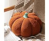 Kajaia 1 Pcs Simulated Pumpkin Pillow Plush 11 x 9.5 Inch 3D Cushion Fall Decorations Stuffed Throw Pillows Toy for Thanksgiving Christmas Halloween Bedroom Sofa Couch Supplies (Brown)