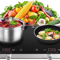 Double Induction Cooktop Burner, 1800w 2 burner Induction Cooker Cooktop, 10 Temperature 9 Power Settings Portable Electric Countertop Burner Touch Stove with Child Safety Lock & Timer - Image 9
