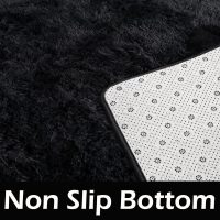 HOMORE Black Rug for Bedroom 4x6 Furry Carpet for Boys Girls Shaggy Fuzzy Rugs for Living Room Non Slip Large Rug for Kids Dorm Home Decor - Image 5