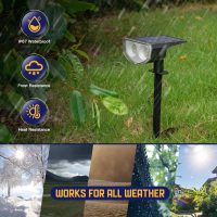 Kyosho Solar Color Spot Lights Outdoor, 9 Lighting Modes Halloween Christmas Lights, 38 LEDs Color Changing Waterproof RGBW Multicolor Tree Pool Solar Spotlight, 2 Pack - Image 5