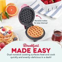 DASH Mini Maker for Individual Waffles, Hash Browns, Keto Chaffles with Easy to Clean, Non-Stick Surfaces, 4 Inch, Pink - Image 3