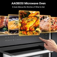 AAOBOSI 24 Inch Built in Microwave Convection Oven,1.6 Cu.Ft Wall Microwave Ovens Air Fryer Combos(upgraded), 1000Watt Power Sensor&Auto Cook, 12 Cooking Modes, Drop Down Door,Stainless Steel - Image 2