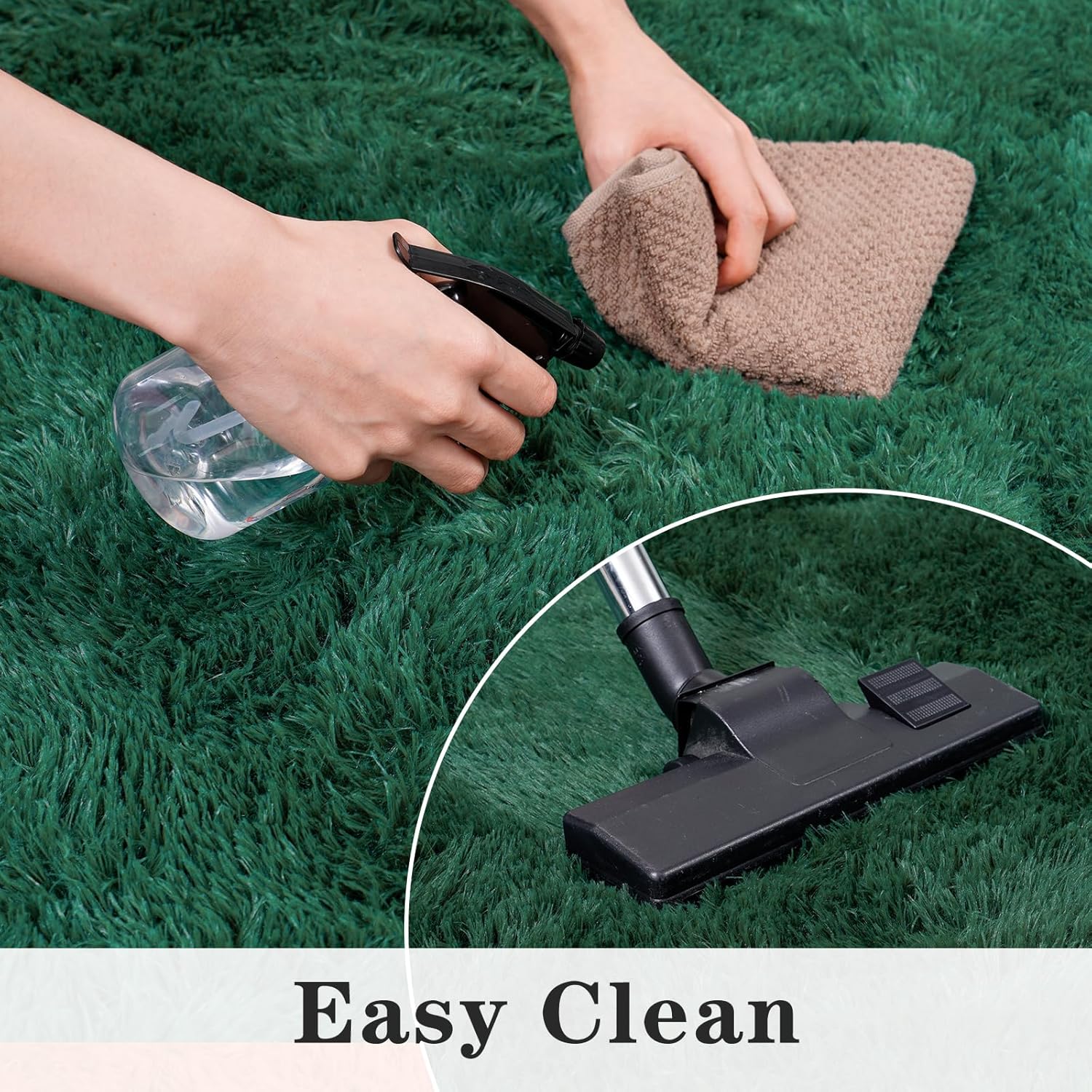 Super Soft Area Rugs for Living Room, 4x6 Feet Modern Shag Dark Green Rug, Fluffy Plush Non-Slip Green Carpet for Girls Boys Teens, Kids Home Decor for Bedroom Dorm Nursery Classroom, Carpets - Image 4