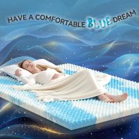 SINWEEK 2 Inch Egg Crate Memory Foam Mattress Topper Twin Size, Soft Mattress Pad for Back Pain Relief, Bed Topper, CertiPUR-US Certified, Blue - Image 8