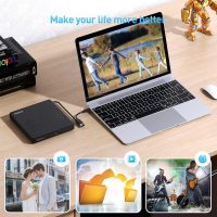 External DVD Drive, CD Drive USB 3.0 Typle C CD/DVD ROM +/-RW Adapter with USB Port DVD Burner for Laptop PC Desktop Computer, Optical Disk Drive CD Player Compatible with Mac Windows Linux - Image 4