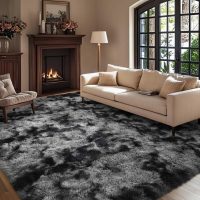 8x10 Ft Extra Large Shag Rugs for Living Room, Tie Dyed Ultra Soft Fluffy Furry Area Rugs for Bedroom Indoor Floor, Aesthetic Carpet for Kids Home Decor (Dark Grey) - Image 2