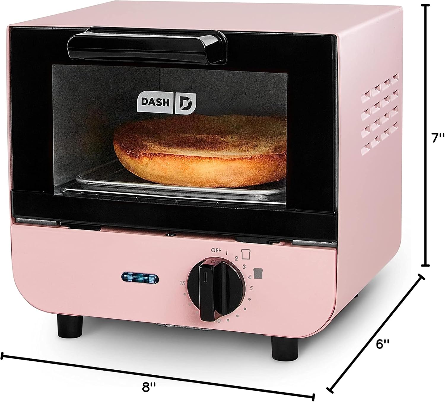 DASH Mini Toaster Oven Cooker for Bread, Bagels, Cookies, Pizza, Paninis & More with Baking Tray, Rack, Auto Shut Off Feature - Pink - Image 6