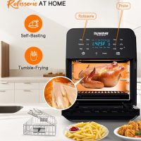 Nuwave Brio 15.5Qt Air Fryer Rotisserie Oven, X-Large Family Size, Powerful 1800W, 4 Rack Positions, 50°-425°F Temp Controls, 100 Presets & 50 Memory, Integrated Smart Thermometer, Linear T Technology - Image 6