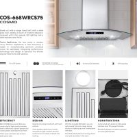 COSMO COS-668WRCS75 30 in. Vista Collection 380 CFM Ducted Wall Mount Range Hood, Touch Controls, LED Lights, Stainless Steel - Image 3