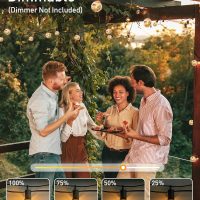 Brightown Outdoor String Lights - Connectable Commercial LED Patio String Lights with G40 Globe Plastic Bulbs, All Weatherproof Hanging Lights for Outside Backyard Porch (80 FT - 40 LED Bulbs) - Image 6