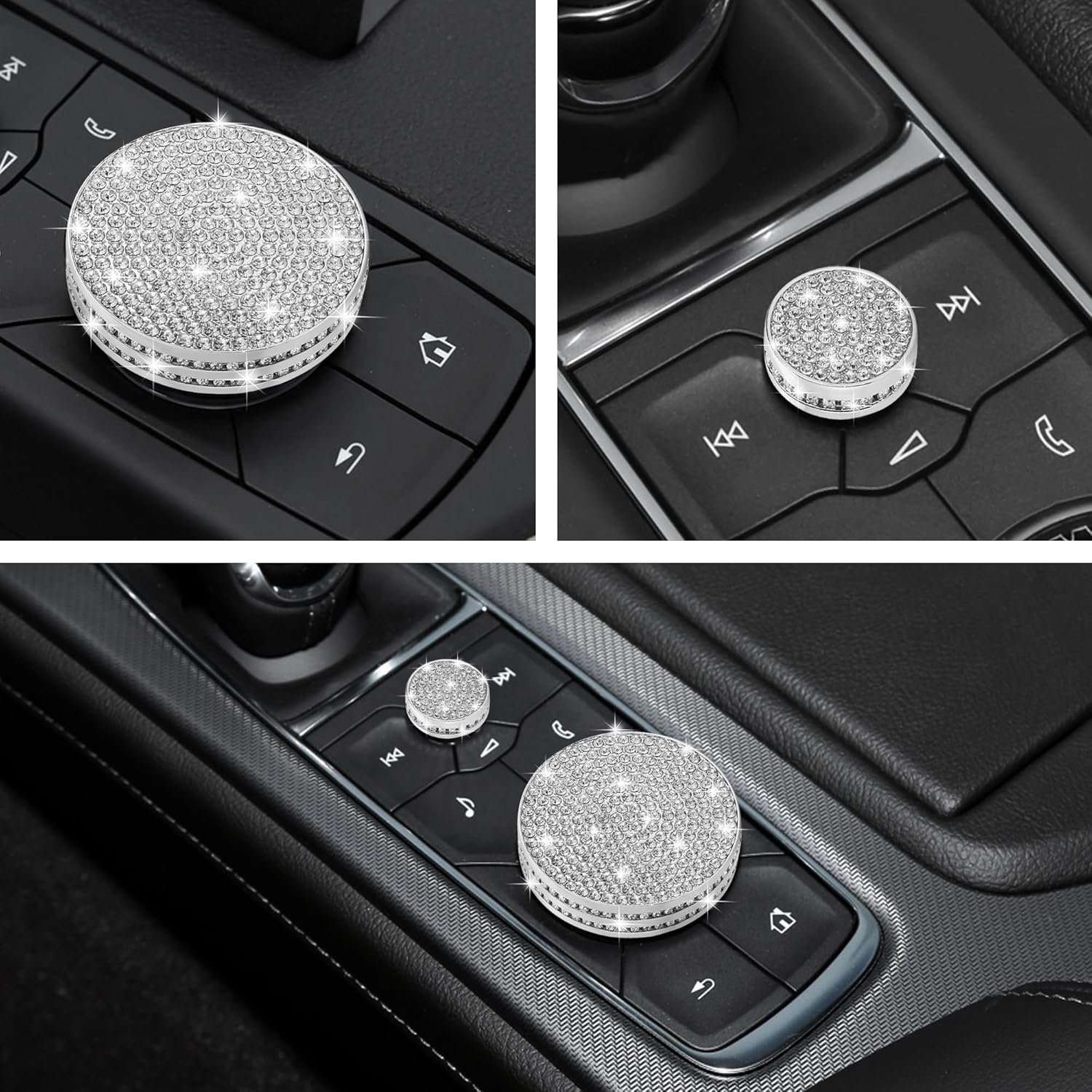 TOMALL Bling Center Console Multimedia Knob Button Cover Compatible with Cadillac CT5 CT6 XT4 XT5 XT6 Crystal Media Button Cover Trim Bling Interior Modification Trims for Car Accessories - Image 7