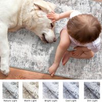 Modern Abstract Runner Rug 2x6, Beige Grey Washable Kitchen Runner Non-Slip Soft Hallway Rug Runner Thin Print Faux Wool Carpet for Entryway Bedroom Laundry Room Indoor Home Decor - Image 7
