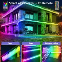 300FT Permanent Outdoor RGB Lights - IP67 Waterproof with Smart App Control Remote, DIY Scene Modes, Music Synchronization, Eaves Light for Garden Decor, Deck, Christmas, Party, Party, Halloween,Roof - Image 2