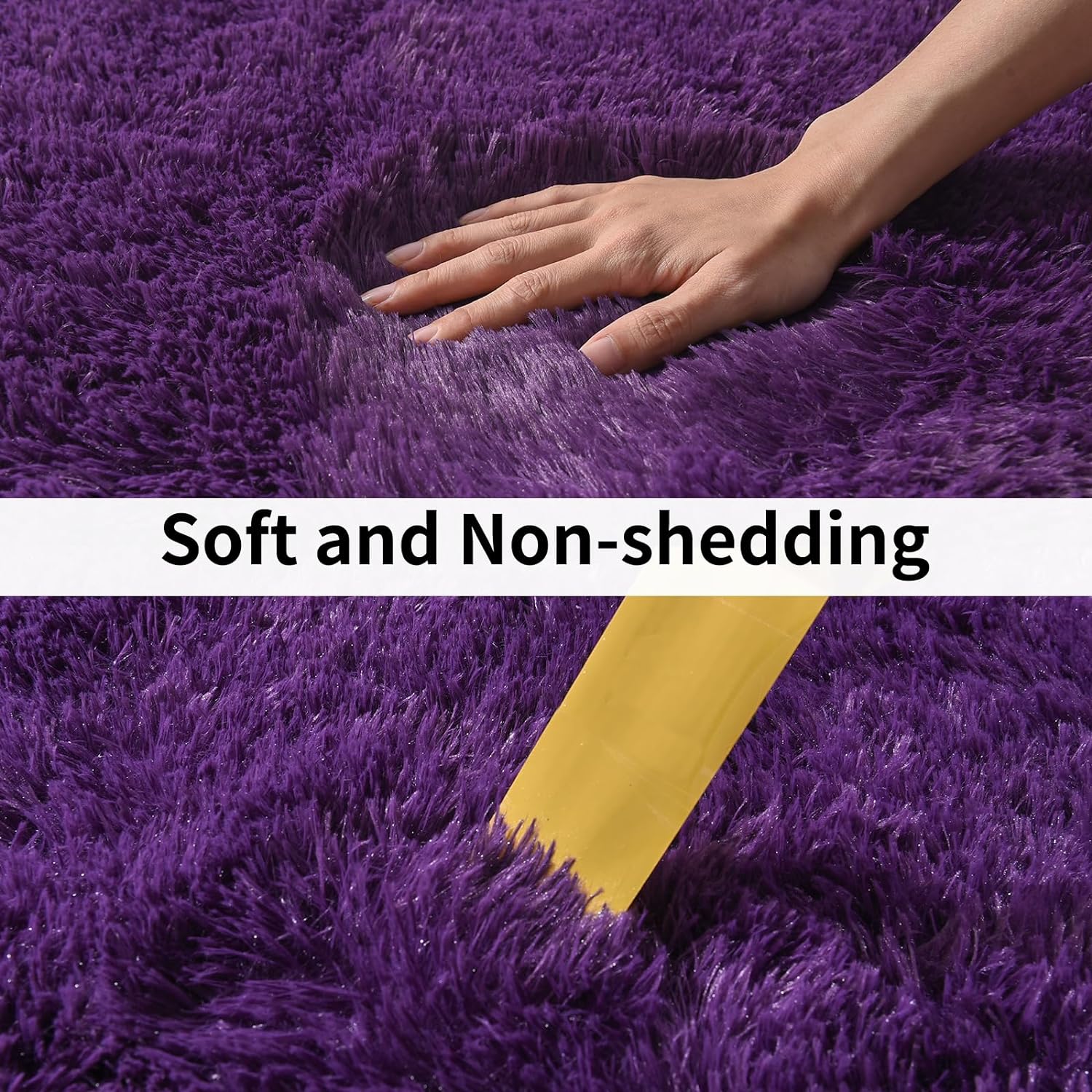 Soft Shag Rugs for Bedroom, 4x6 Purple Fluffy Shaggy Rugs for Living Room Nursery, Luxury Modern Plush Carpet Girls Boys Kids Room Dorm Indoor Home Decor, Upgrade Non-Slip - Image 7
