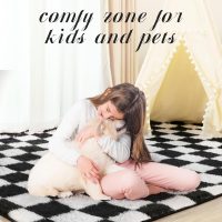 Super Soft Rug for Bedroom, 5x7 Ft Black and White Area Rug Classic Checkered Shaggy Anti-Skid High Pile Soft Fluffy Rug Fuzzy Carpet for Living Room Bedroom Kids Room Nursery, Dorm Home Decor - Image 6