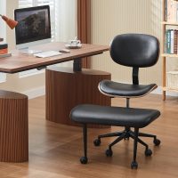 Bestier Meditation Chair with Wider Bentwood Back Support, Ergonomic Cross Legged Office Chair for Adults up to 300 lbs, 360° Swivel Adjustable Height for Multi Position (Contemporary Bentwood, Black) - Image 6