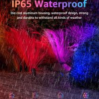 SUNVIE RGBW Halloween Spotlight Outdoor Color Changing Landscape Lighting 12W LED Spot Lights Outdoor with Remote Control 120V Waterproof Colored Spotlights for Outside House Garden Tree, 6 Pack - Image 4