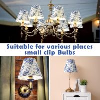 VIHOSE 6 Pcs Chandelier Shades Small Chinoiserie Lamp Shade French Countryside Toile Clip Bulbs Lampshade 3 x 6 x 5 Inch Lamp Chimney Cover for Chandelier Farmhouse (Blue Floral) - Image 7