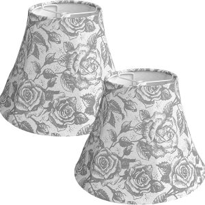 TOOTOO STAR Printed LampShade Set of 2, 6" Top X 12" Bottom X 8.5" High For table and floor lamps, wall lamps Modern Vintage Style Lampshade (Spider)