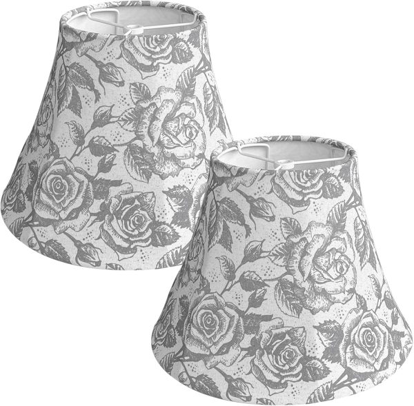TOOTOO STAR Printed LampShade Set of 2, 6" Top X 12" Bottom X 8.5" High For table and floor lamps, wall lamps Modern Vintage Style Lampshade (Spider)