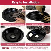 Electric Stove Drip Pans, Replacement Chrome Drip Pans for Electric Stove Compatible with Most Plug-in Electric Ranges include Black 2 * 6in and 2 * 8in (Set of 4 Burner Drip Pan) - Image 6