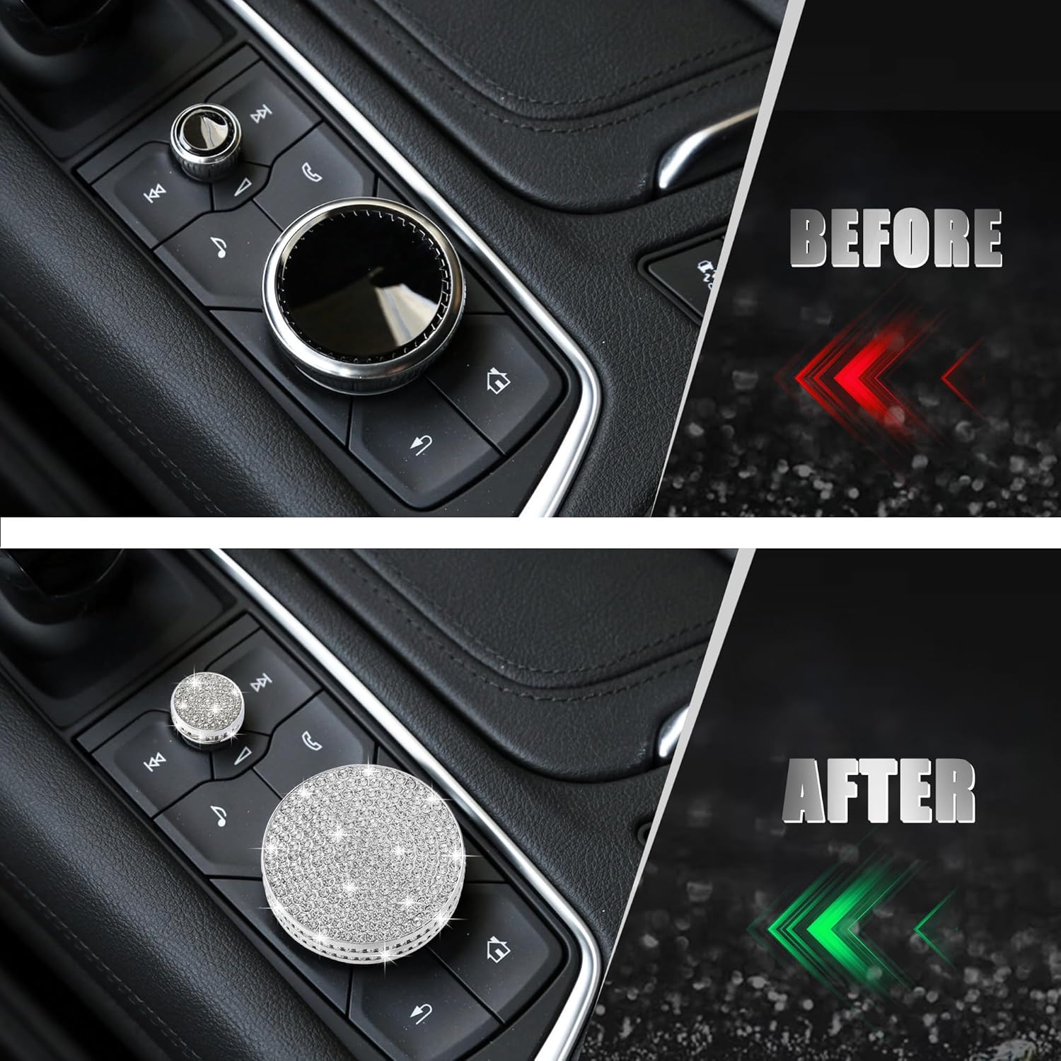 TOMALL Bling Center Console Multimedia Knob Button Cover Compatible with Cadillac CT5 CT6 XT4 XT5 XT6 Crystal Media Button Cover Trim Bling Interior Modification Trims for Car Accessories - Image 3