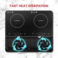 Double Induction Cooktop Burner, 1800w 2 burner Induction Cooker Cooktop, 10 Temperature 9 Power Settings Portable Electric Countertop Burner Touch Stove with Child Safety Lock & Timer - Image 4