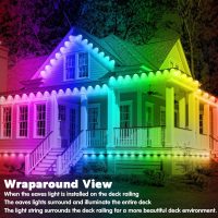 300FT Permanent Outdoor RGB Lights - IP67 Waterproof with Smart App Control Remote, DIY Scene Modes, Music Synchronization, Eaves Light for Garden Decor, Deck, Christmas, Party, Party, Halloween,Roof - Image 3