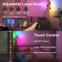 RGB Tree Floor Lamp for Living Room, Stepless Dimmable Tall Standing Lamp with Remote, Touch Control and 3 Rotatable Light, Bright LED Lights for Bedroom with 4 Color-Changing, Oil Rubbed Bronze - Image 6