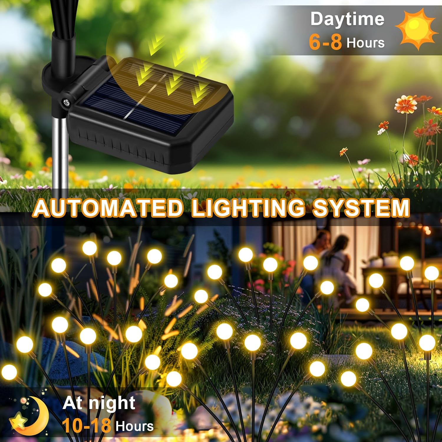 Solar Garden Lights Outdoor, 4 Pack 32LED Swaying Light Waterproof Solar Lights Outdoor for Yard Pathway Patio, Swaying Lawn Decor as Gardening Gifts for Women Holiday - Image 6