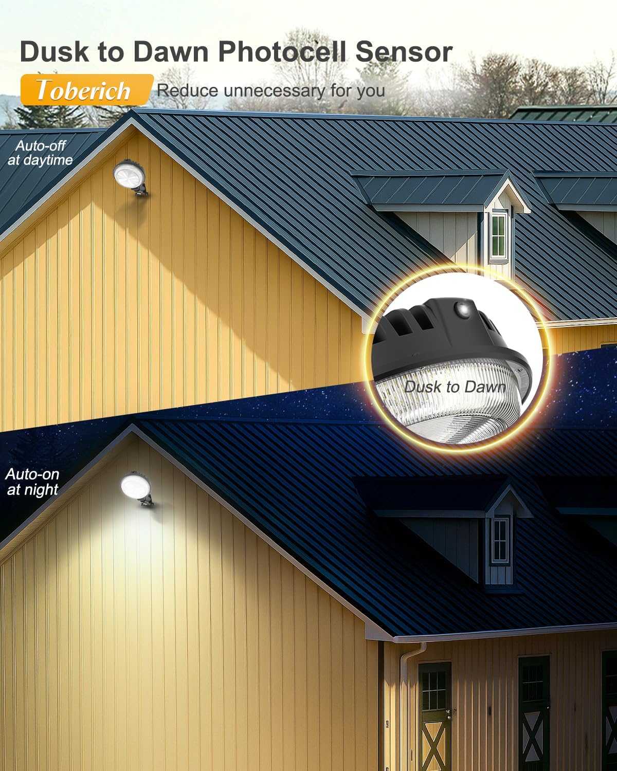 LED Barn Light, 150W 20000LM Yard Area Lights Dusk to Dawn Outdoor Lighting with Photocell 6500K Adjustable Angle Daylight IP66 Waterproof Street Lights for Security/Farmhouse/Garage - Image 3