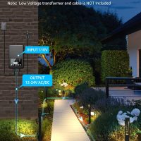 SUNVIE 12-Pack Low Voltage Pathway Lights Wired with Spotlights LED Outdoor Landscape Lighting Kit for Path, Garden, Yard, Patio, Cast-Aluminum, IP65 Waterproof, 12-24V AC/DC, 3000K Warm White, Black - Image 5